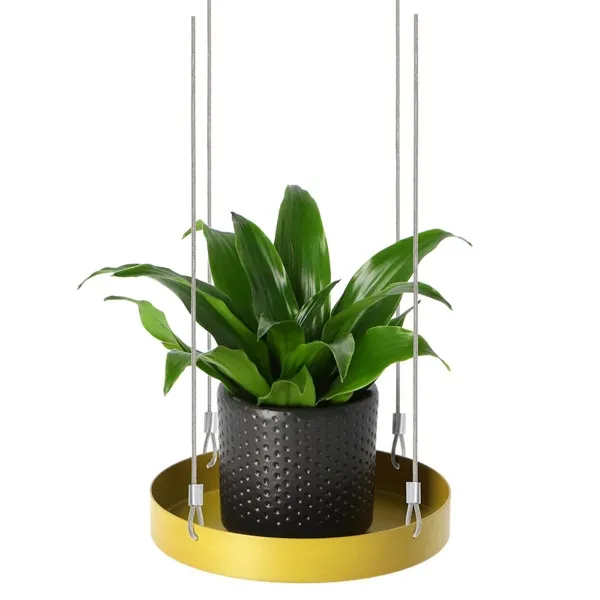 Esschert Design Pflanzentablett rund Goldgelb Ø 14 cm - Metall