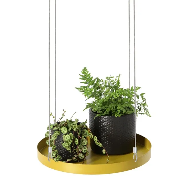 Esschert Design Pflanzentablett rund Goldgelb Ø 24 cm - Metall
