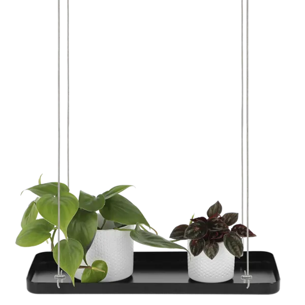 Esschert Design Pflanzentablett Schwarz rechteckig 38 x 15 cm - Metall