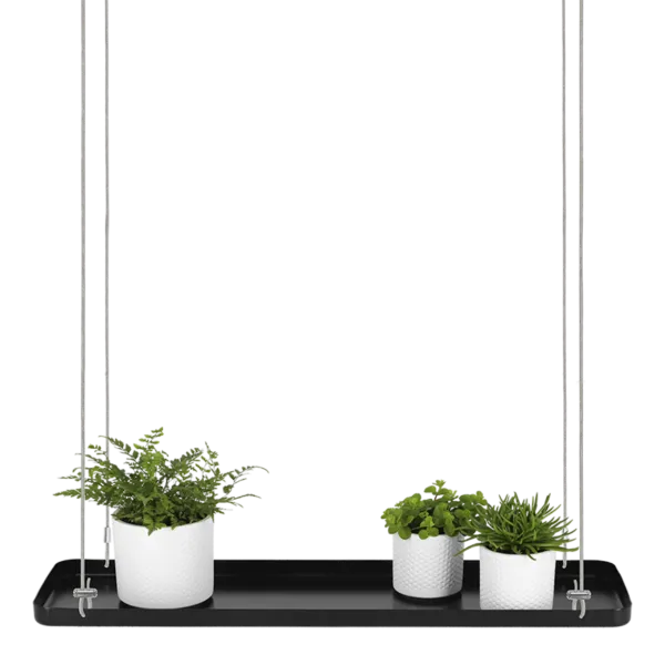 Esschert Design Pflanzentablett Schwarz rechteckig 58 x 15 cm - Metall