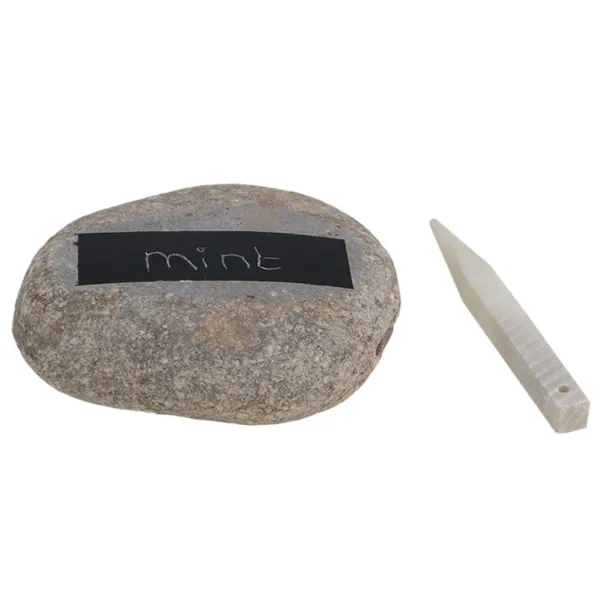 Esschert Design Pflanzschild aus Naturstein & Specksteinkreide