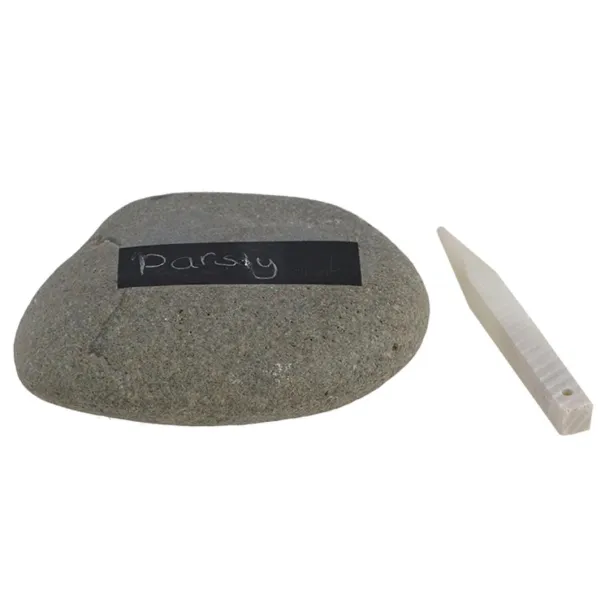 Esschert Design Pflanzschild aus Naturstein & Specksteinkreide