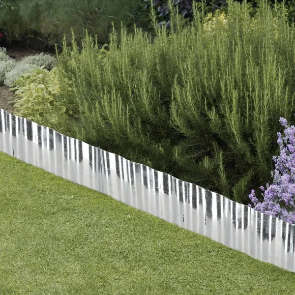 Esschert Design Rasenkante Wellblech aufgerollt 500 x 14 cm - verzinktes Metall
