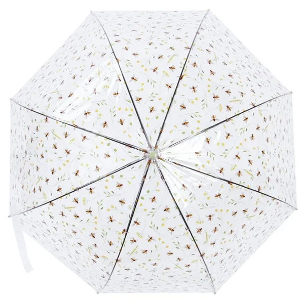 Esschert Design Regenschirm Automatik transparent mit Bienenmuster Ø 83 cm