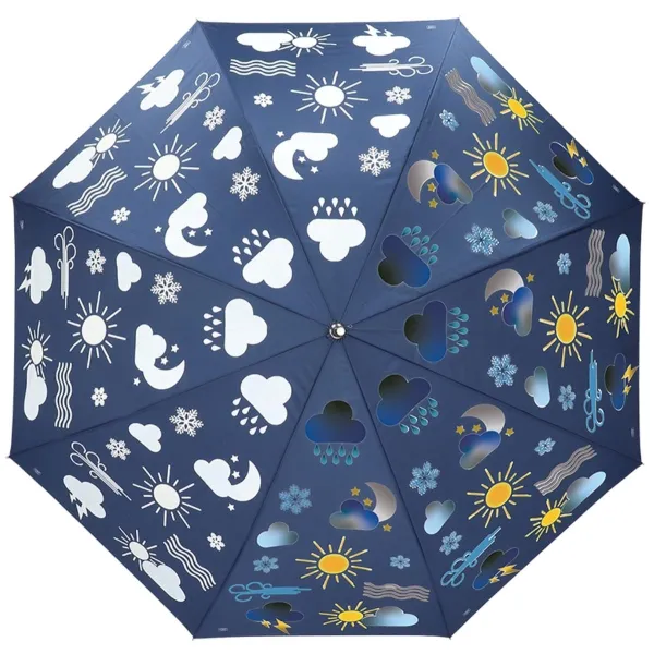 Esschert Design Regenschirm Farbwechsel mit Wettersymbolen