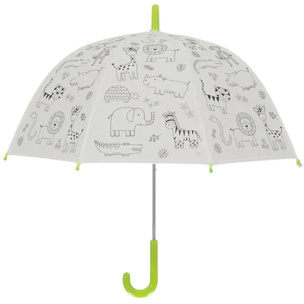 Esschert Design Regenschirm für Kinder mit Dschungeltieren PiY zum Ausmalen