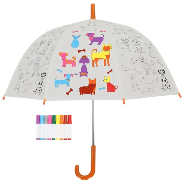 Esschert Design Regenschirm für Kinder mit Hunden PiY zum Ausmalen Esschert Design Regenschirm für Kinder mit Hunden PiY zum Ausmalen