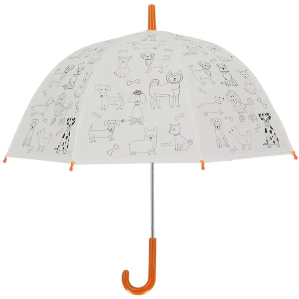Esschert Design Regenschirm für Kinder mit Hunden PiY zum Ausmalen