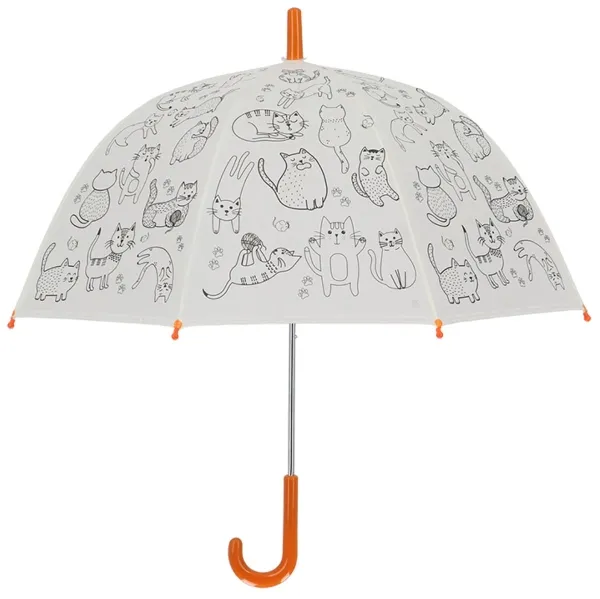Esschert Design Regenschirm für Kinder mit Katzen PiY zum Ausmalen