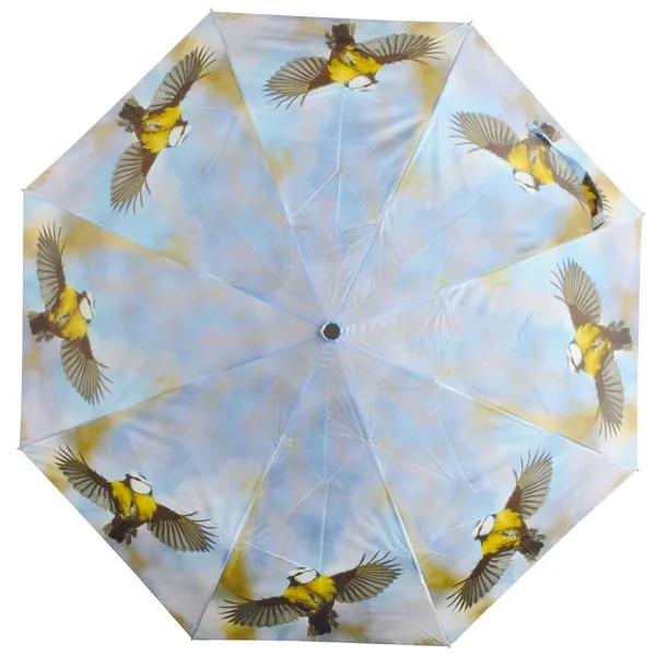 Esschert Design Regenschirm mit Blaumeisen Motiv zusammenfaltbar