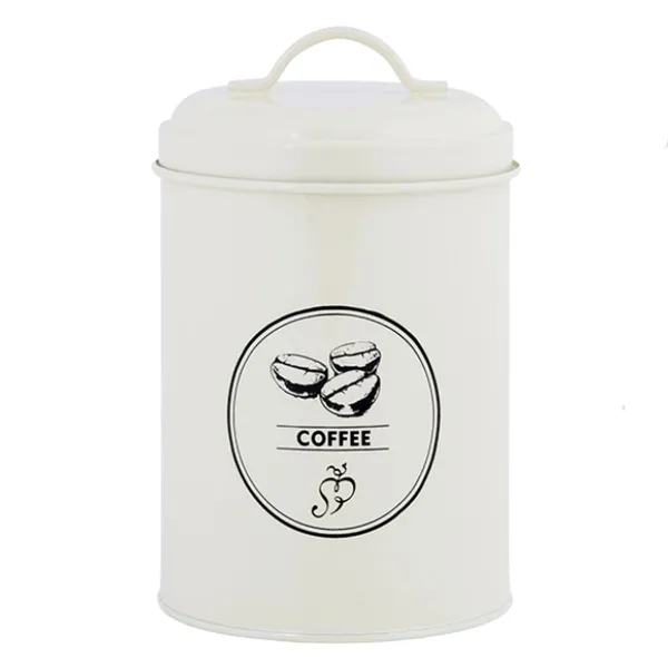 Esschert Design Retro Kaffee Vorratsdose Cremeweiß - Metall