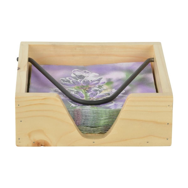 Esschert Design Serviettenhalter quadratisch 19,5 cm - Holz & Metall