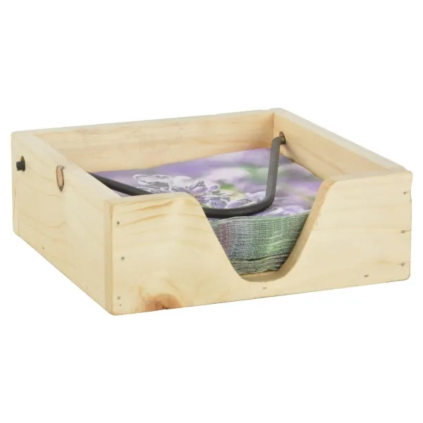 Esschert Design Serviettenhalter quadratisch 19,5 cm - Holz & Metall