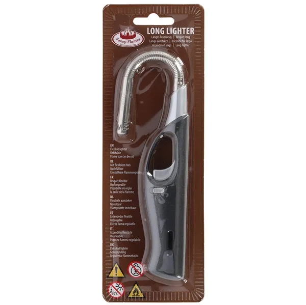 Esschert Design Stabfeuerzeug Schwarz mit flexibler Lanze & Arrettiertaste
