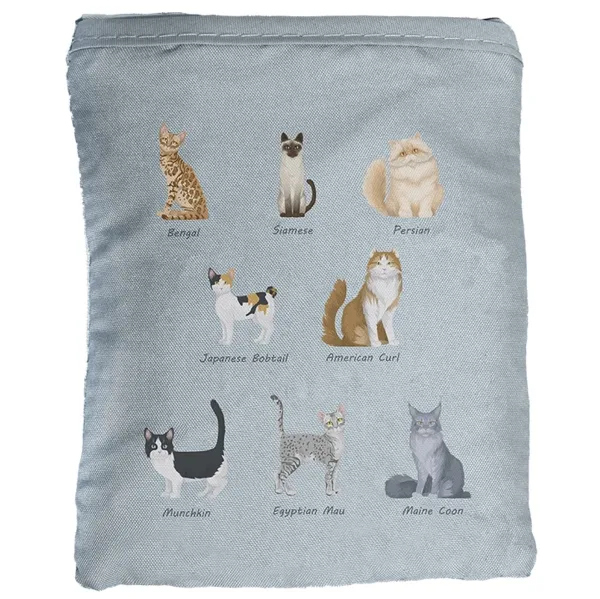 Esschert Design Tasche mit Katzenrassen Motiv zusammenfaltbar