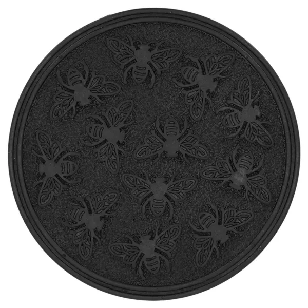 Esschert Design Trittplatte Bienendekor Schwarz Ø 30 cm aus recyceltem Gummi Esschert Design Trittplatte Bienendekor Schwarz Ø 30 cm aus recyceltem Gummi
