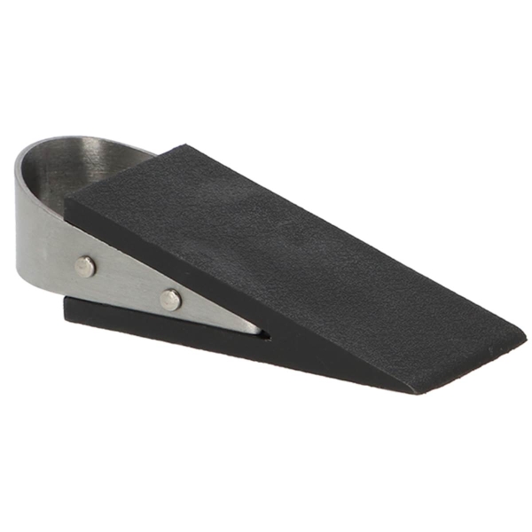 Esschert Design Türkeil Gummi Schwarz & Silberfarben 12 cm - Gummi & Edelstahl