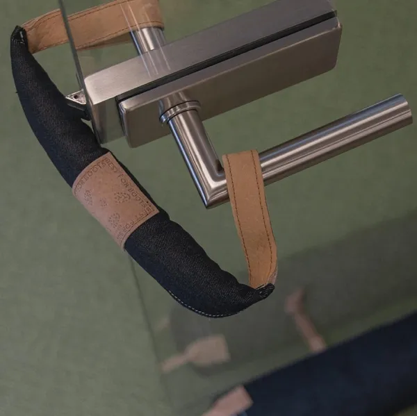 Esschert Design Türkissen aus Denim verhindert das Zuschlagen der Tür