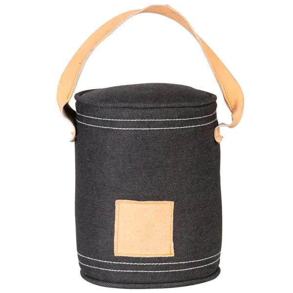 Esschert Design Türstopper Anthrazit mit Griff - Denim & Leder