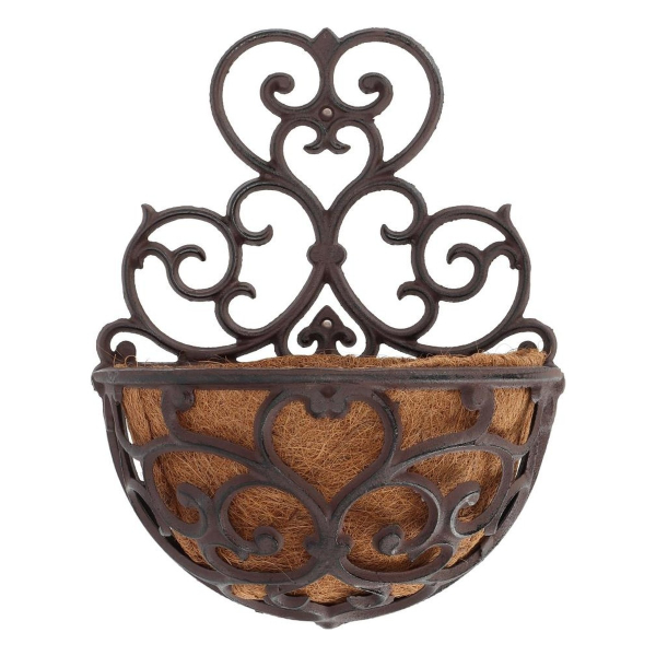 Esschert Design Wandpflanzschale Gusseisen klassisch, B 28,5 x H 36,4 cm