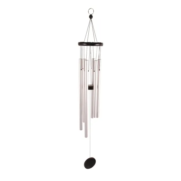 Esschert Design Windspiel M Silberfarben ringförmig 77 cm - Alu & Holz Esschert Design Windspiel M Silberfarben ringförmig 77 cm - Alu & Holz