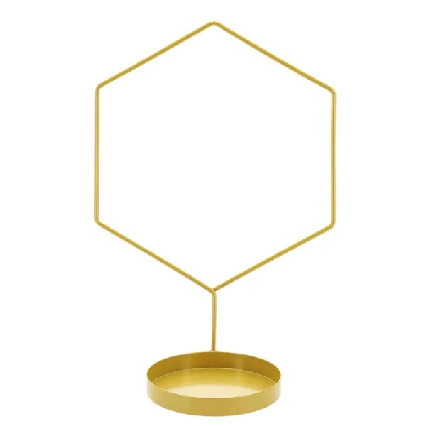 Esschert Design Zimmerpflanzenstütze Hexagon Goldfarben mit Untersetzer - Metall Esschert Design Zimmerpflanzenstütze Hexagon Goldfarben mit Untersetzer - Metall