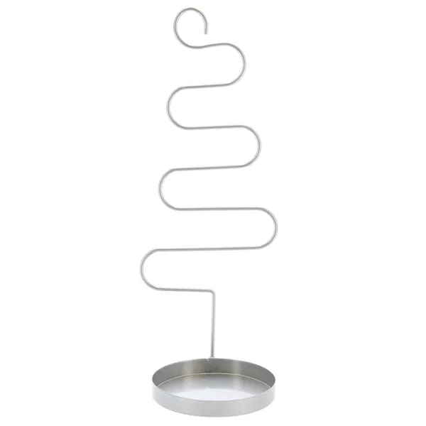 Esschert Design Zimmerpflanzenstütze Schlangenlinie Silberfarben mit Untersetzer - Metall