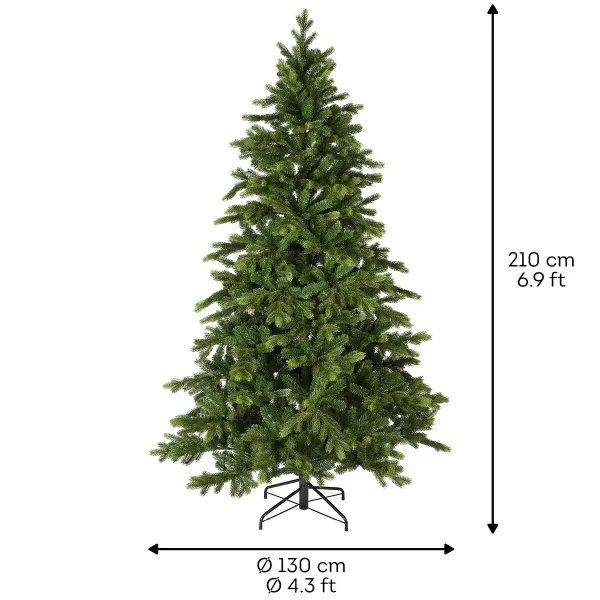 Everlands Künstlicher Weihnachtsbaum Galloway Fichte Ø 130 cm Höhe 210 cm - Kunststoff