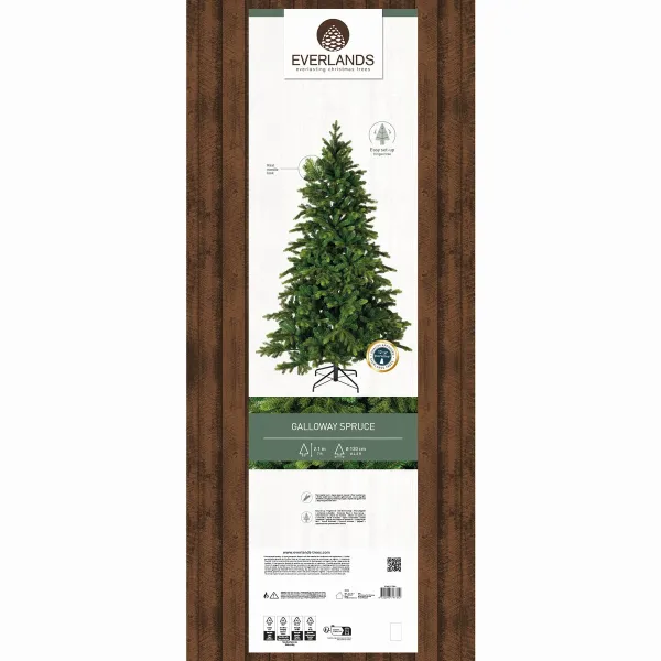 Everlands Künstlicher Weihnachtsbaum Galloway Fichte Ø 130 cm Höhe 210 cm - Kunststoff