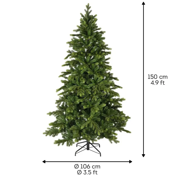 Everlands Künstlicherbaum Galloway-Fichte Ø 106 cm Höhe 150 cm - Kunststoff