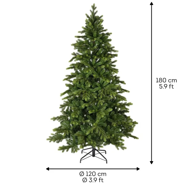 Everlands Künstlicherbaum Galloway-Fichte Ø 120 cm Höhe 180 cm - Kunststoff