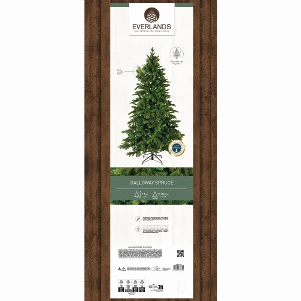 Everlands Künstlicherbaum Galloway-Fichte Ø 120 cm Höhe 180 cm - Kunststoff