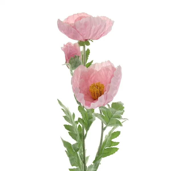 EVERLANDS Riesenmohn Rosa 2 Blüten & 1 Knospe Ø 12 cm 106 cm - Kunstblumen