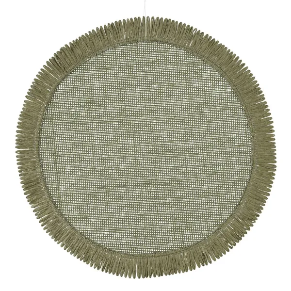 EVERLANDS Tischset Grün Rand mit Fransenoptik Ø 38 cm - Papierseil EVERLANDS Tischset Grün Rand mit Fransenoptik Ø 38 cm - Papierseil