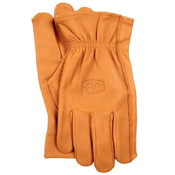 FELCO® 703 Durchstichfeste Handschuhe Größe S aus hellbraunem Leder