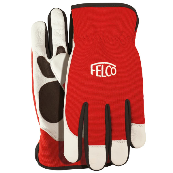 FELCO® 702 Arbeitshandschuhe Größe XL Rot & Weiß Rindsleder verstärkte PVC-Bereiche