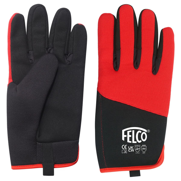 FELCO® 704 Schnittfeste Handschuhe Größe XXL Rot & Schwarz aus Mischgewebe