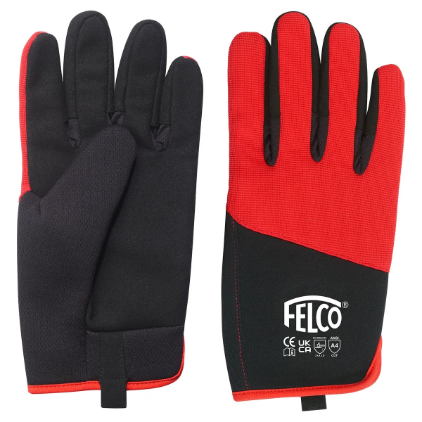FELCO® 704 Schnittfeste Handschuhe Größe L Rot & Schwarz aus Mischgewebe