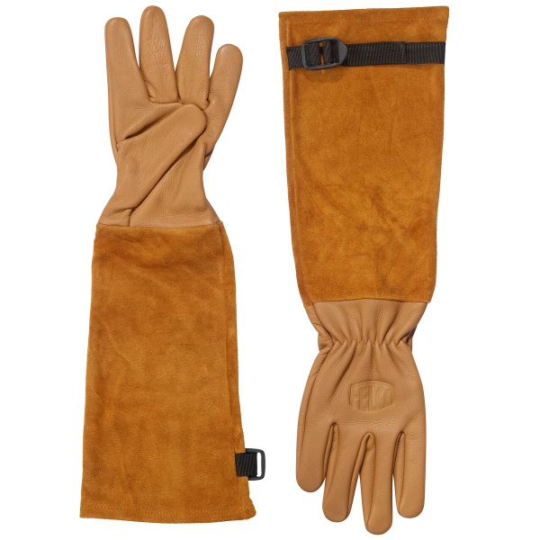 FELCO® 705 Rosenhandschuhe Größe L aus Rindsveloursleder mit Stulpe 