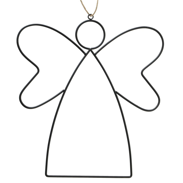 Fensterdeko Weihnachtsengel Amora matt schwarz Länge 34 cm Breite 0,5 cm Höhe 38,5 cm -  Metall