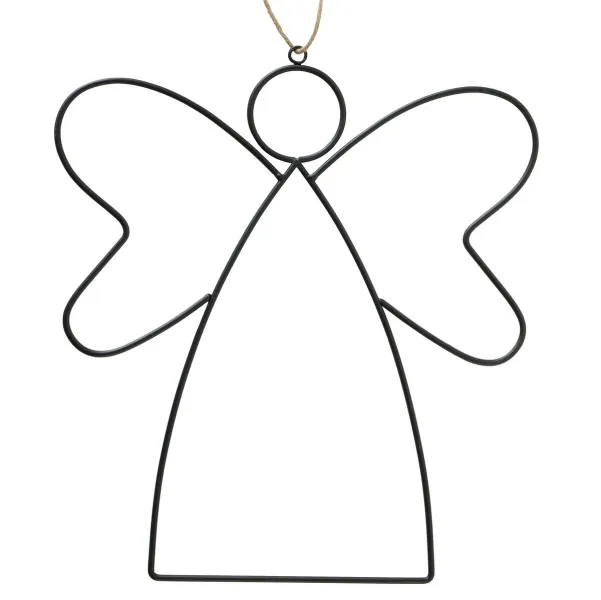 Fensterdeko Weihnachtsengel Amora matt schwarz Länge 34 cm Breite 0,5 cm Höhe 38,5 cm - Metall