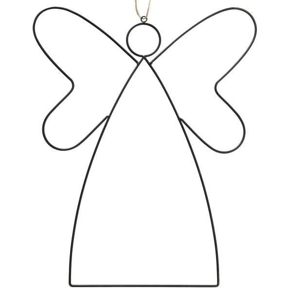Fensterdeko Weihnachtsengel Amora matt schwarz Länge 45 cm Breite 0,5 cm Höhe 57 cm -  Metall
