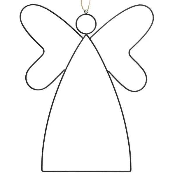 Fensterdeko Weihnachtsengel Amora matt schwarz Länge 45 cm Breite 0,5 cm Höhe 57 cm - Metall