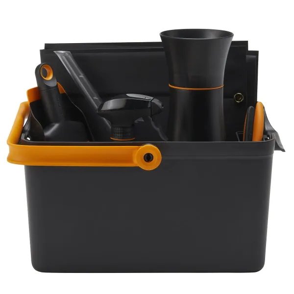 FISKARS® Aufbewahrungsbox mit Henkel Schwarz & Orange - Kunstharz