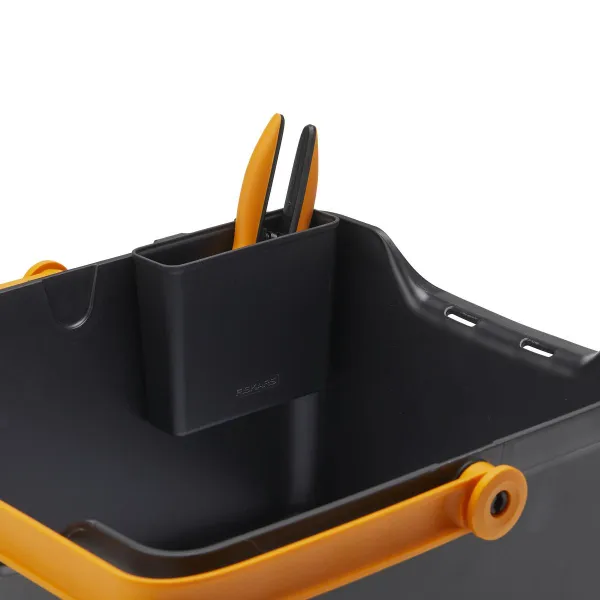 FISKARS® Aufbewahrungsbox mit Henkel Schwarz & Orange - Kunstharz