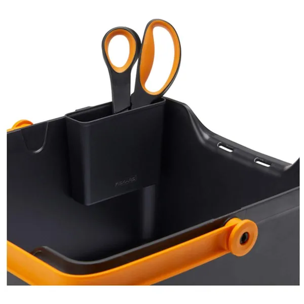 FISKARS® Aufbewahrungsbox mit Henkel Schwarz & Orange - Kunstharz
