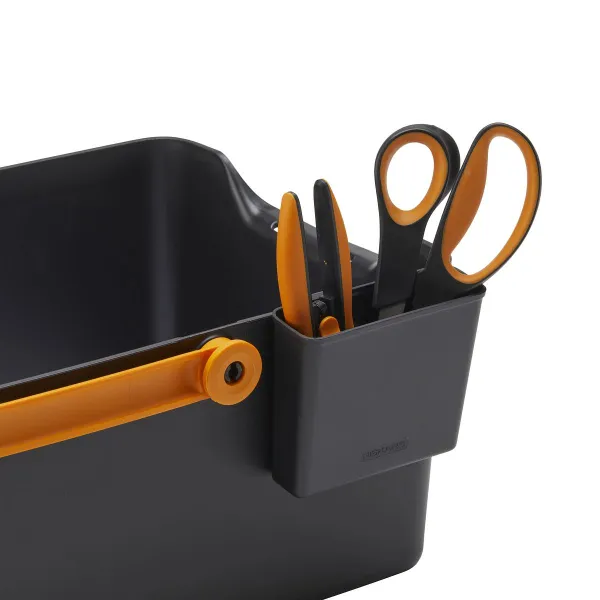 FISKARS® Aufbewahrungsbox mit Henkel Schwarz & Orange - Kunstharz