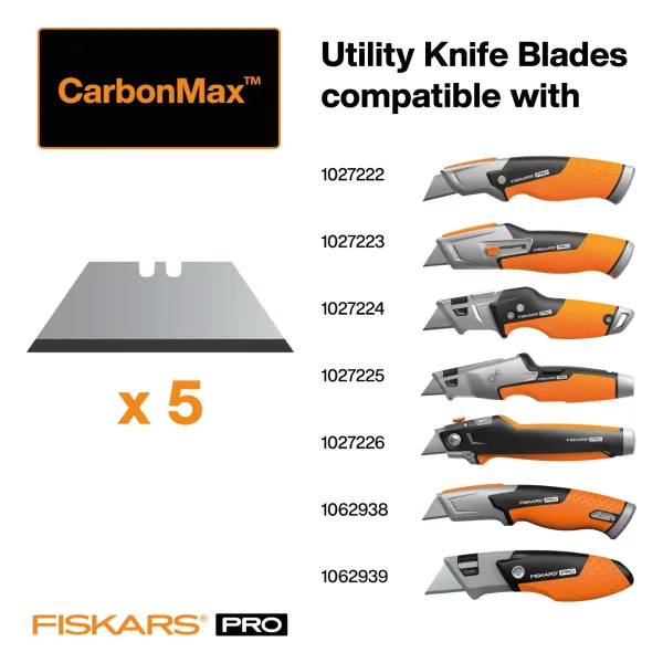 FISKARS® CarbonMax™ Universalmesserklingen - 5 Stück