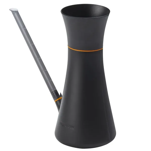 FISKARS® Designer Gießkanne Schwarz & Orange mit Wasserstandsanzeige 1,2 Liter - Kunstharz