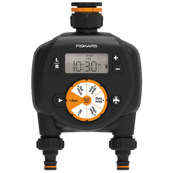 FISKARS® Wasserzeitschaltuhr Doppelanschluss mit 2 Ausgängen